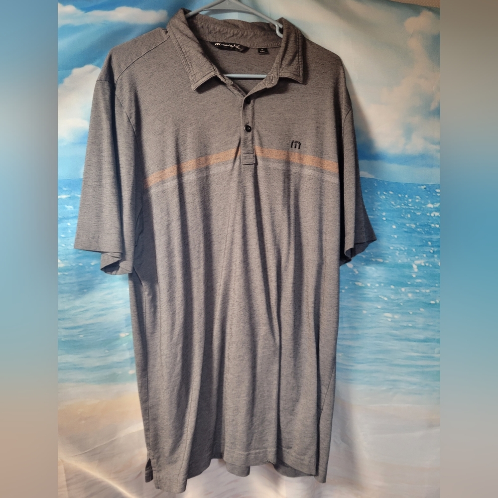 Travis Mathew Men's Gray Polo Golf Shirt Size XL